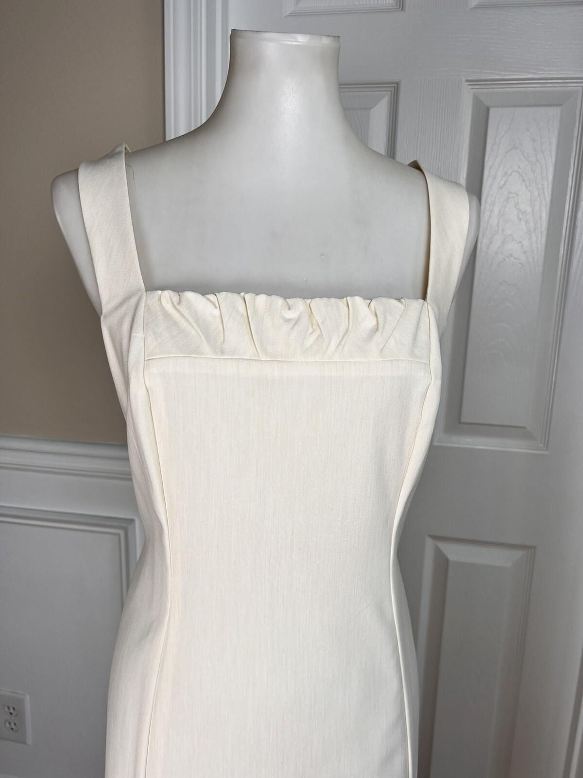 LARRY LEVINE 2PC Oatmeal Polyester Rayon Stretch Dress Suit Size 14 MSRP 0