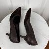 SALVATORE FERRAGAMO Vintage Women Brown Leather Crocodile Velvet Pumps Size 9.5A