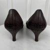 SALVATORE FERRAGAMO Vintage Women Brown Leather Crocodile Velvet Pumps Size 9.5A