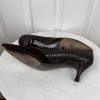 SALVATORE FERRAGAMO Vintage Women Brown Leather Crocodile Velvet Pumps Size 9.5A