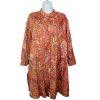 Marina Rinaldi Multicolored Cotton Button Up Shirt Size 27/16W 3/4 Sleeves Tunic