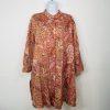 Marina Rinaldi Multicolored Cotton Button Up Shirt Size 27/16W 3/4 Sleeves Tunic