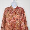Marina Rinaldi Multicolored Cotton Button Up Shirt Size 27/16W 3/4 Sleeves Tunic