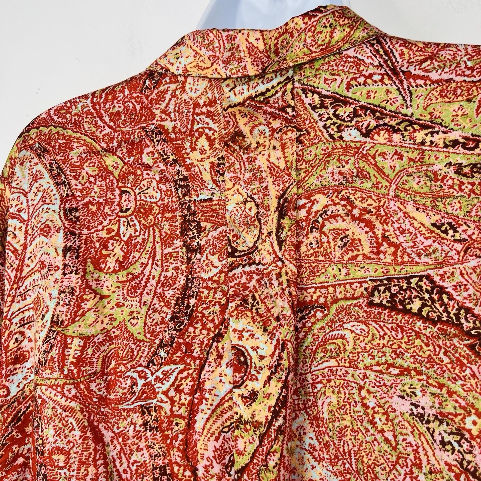 Marina Rinaldi Multicolored Cotton Button Up Shirt Size 27/16W 3/4 Sleeves Tunic