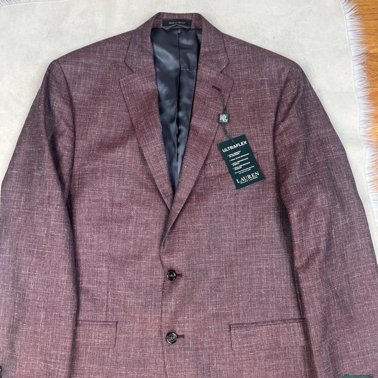 Lauren Ralph Lauren Wool Silk Size 44L Ultraflex Performance Sport Coat New