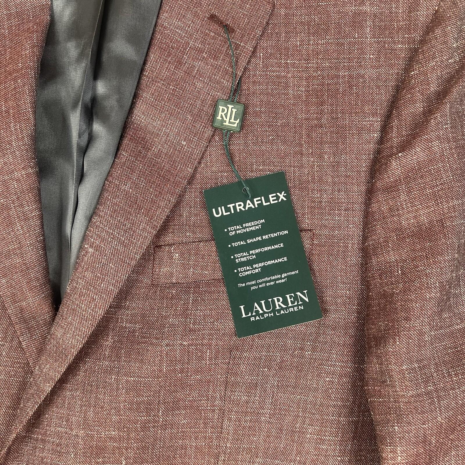 Lauren Ralph Lauren Wool Silk Size 44L Ultraflex Performance Sport Coat New
