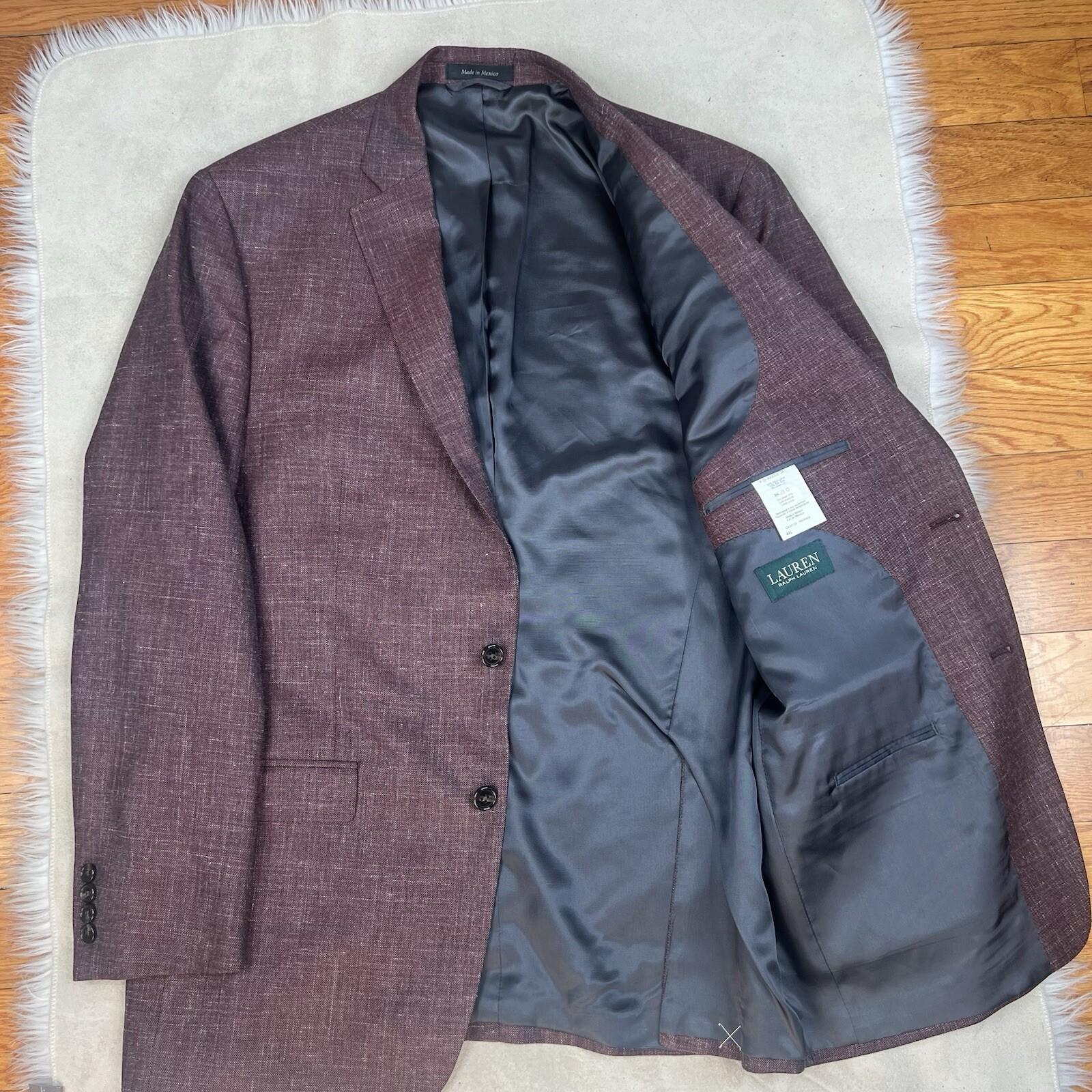 Lauren Ralph Lauren Wool Silk Size 44L Ultraflex Performance Sport Coat New