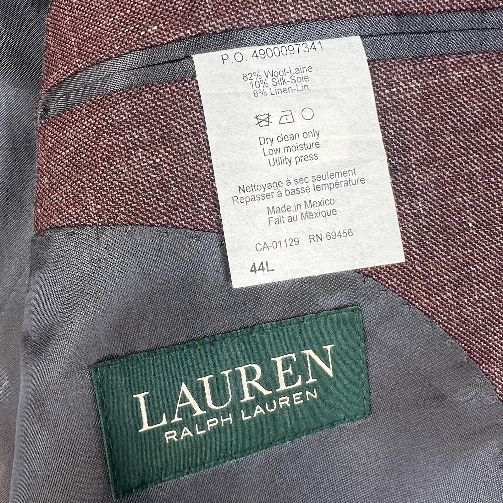 Lauren Ralph Lauren Wool Silk Size 44L Ultraflex Performance Sport Coat New