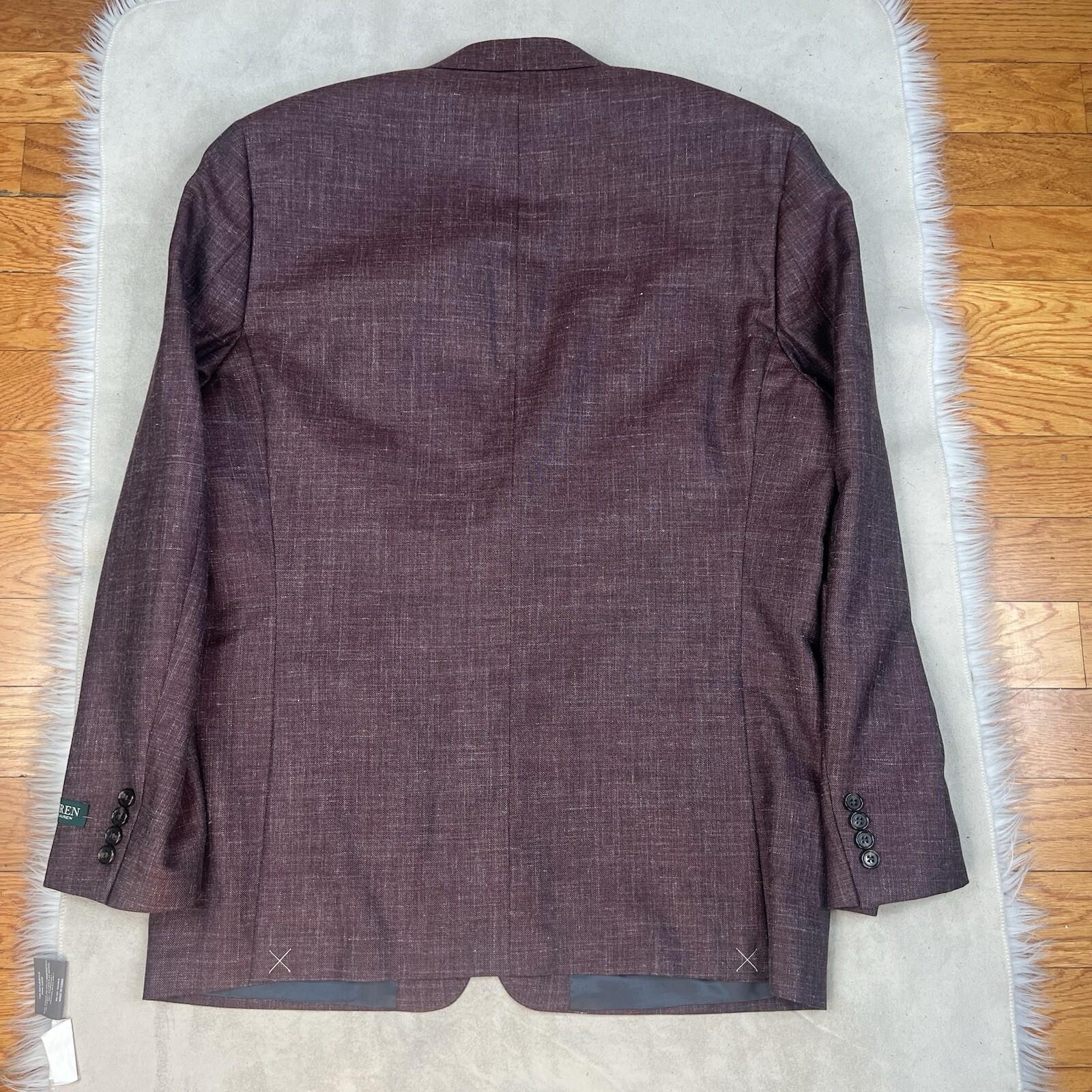 Lauren Ralph Lauren Wool Silk Size 44L Ultraflex Performance Sport Coat New
