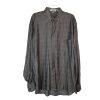 10-4320.jpg Mondo Di Marco Rayon Polyester Button Up Shirt XL Gray Long Sleeve Made In Italy