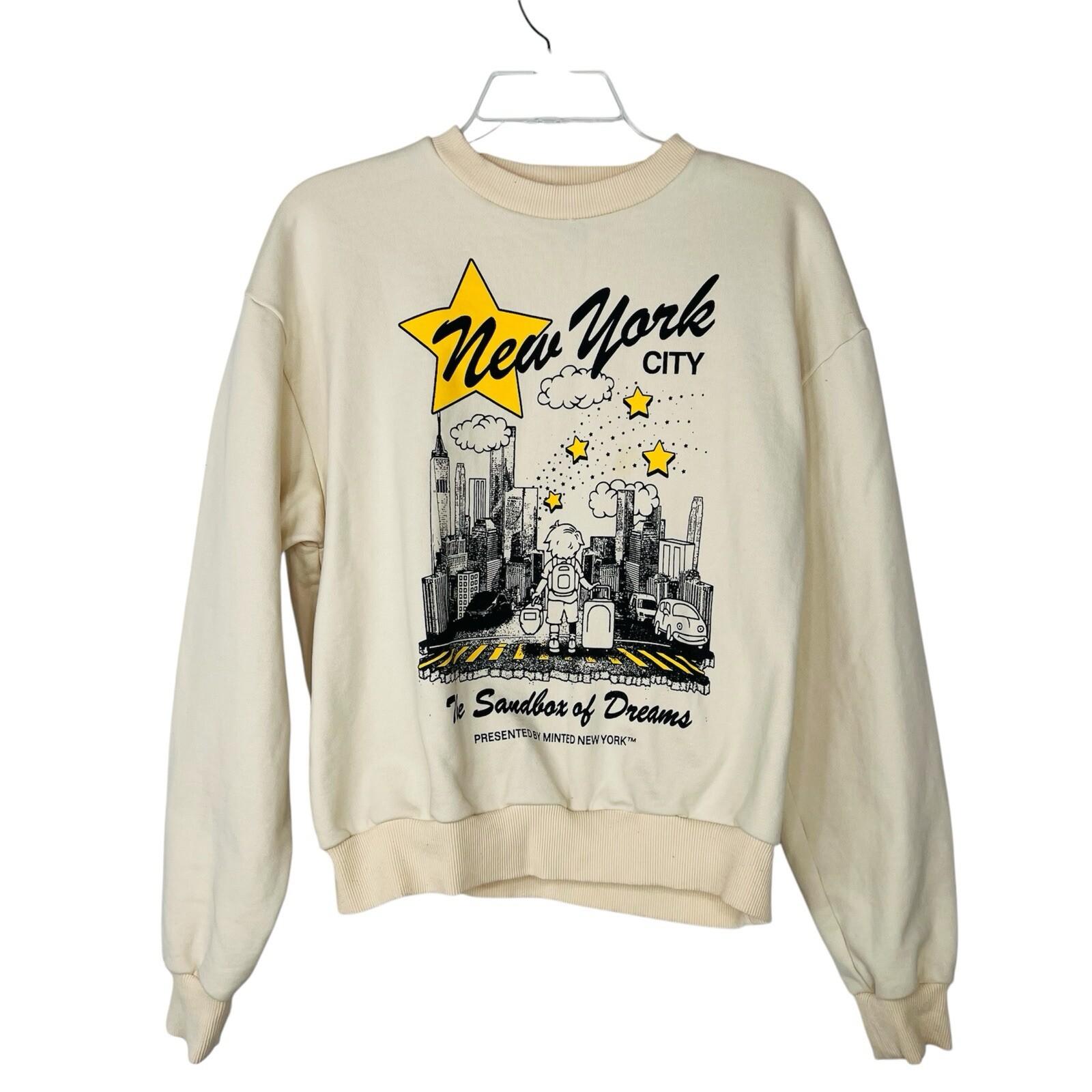 Minted New York Men Cotton Sweater Size S The Sandbox of Dreams Graphic Crewneck
