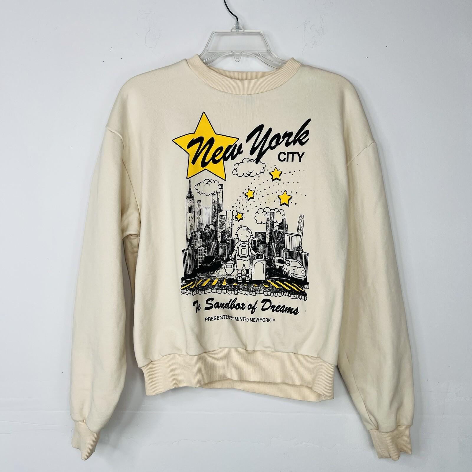 Minted New York Men Cotton Sweater Size S The Sandbox of Dreams Graphic Crewneck