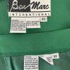 BEN MARC INTERNNATIONAL 2PC Green Beaded Polyester Open Front Skirt Suit Size 22