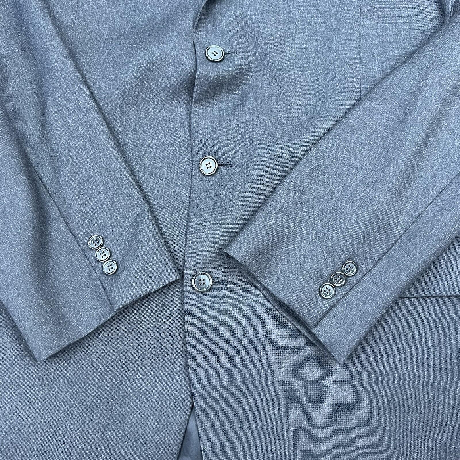 JoS A Bank Men Wool Suit 46 Pants 40x32 Charcoal Notch Lapel One Vent Career 2PC