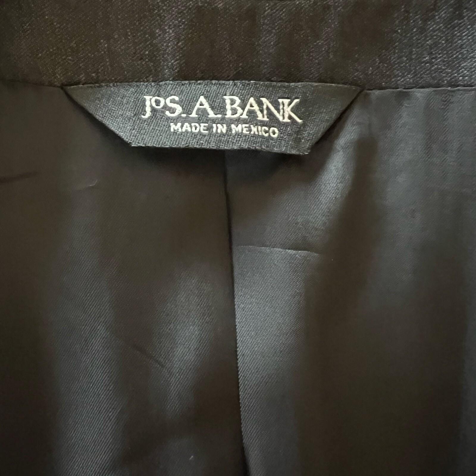 JoS A Bank Men Wool Suit 46 Pants 40x32 Charcoal Notch Lapel One Vent Career 2PC