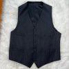 Jones New York Men Wool Suit 46L Pants 36x30.5 Vest Gray Striped Flannel 3PC