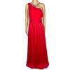 Vera Wang Polyester Formal Dress Size 20 Red One Shoulder Long Ball Belted Gown