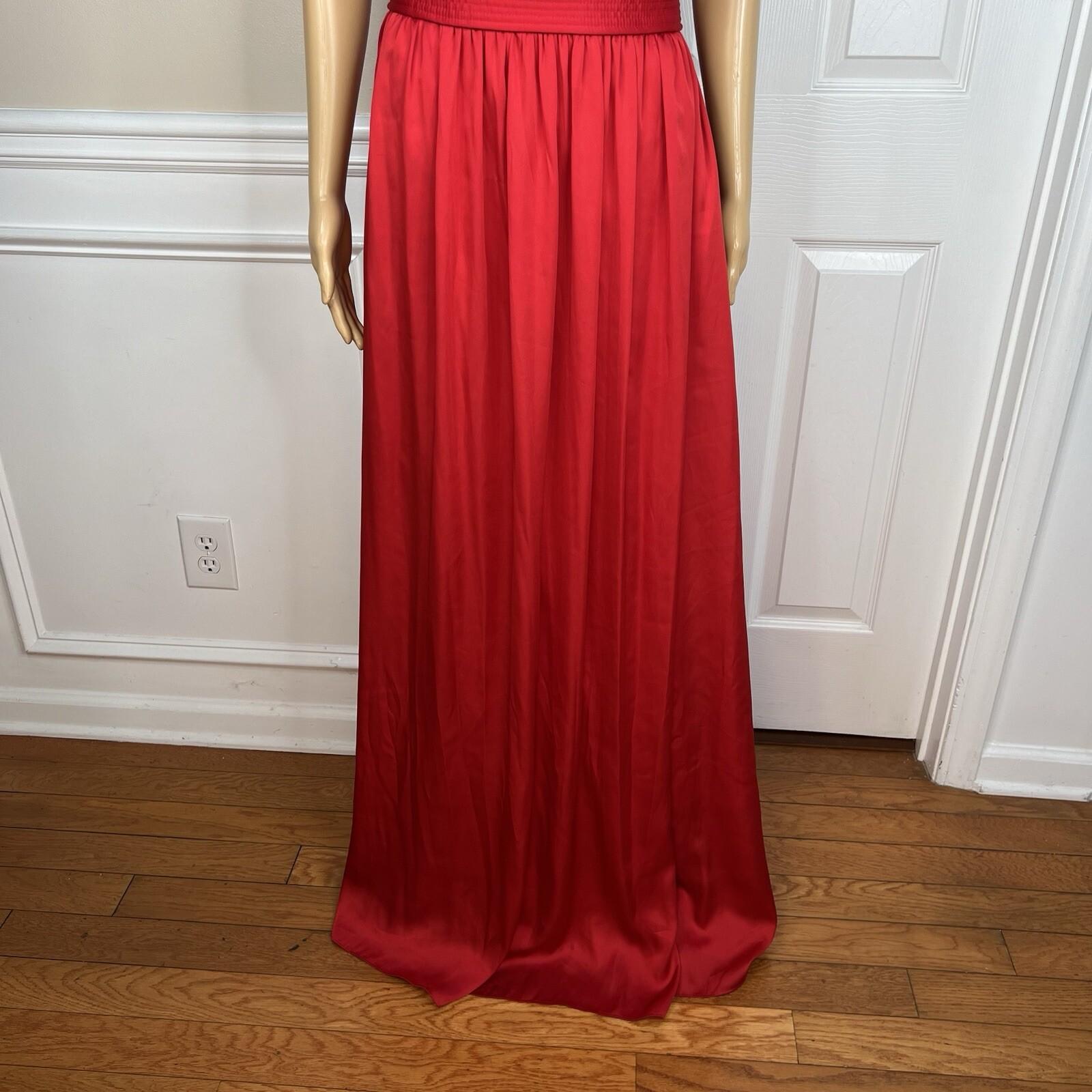 Vera Wang Polyester Formal Dress Size 20 Red One Shoulder Long Ball Belted Gown