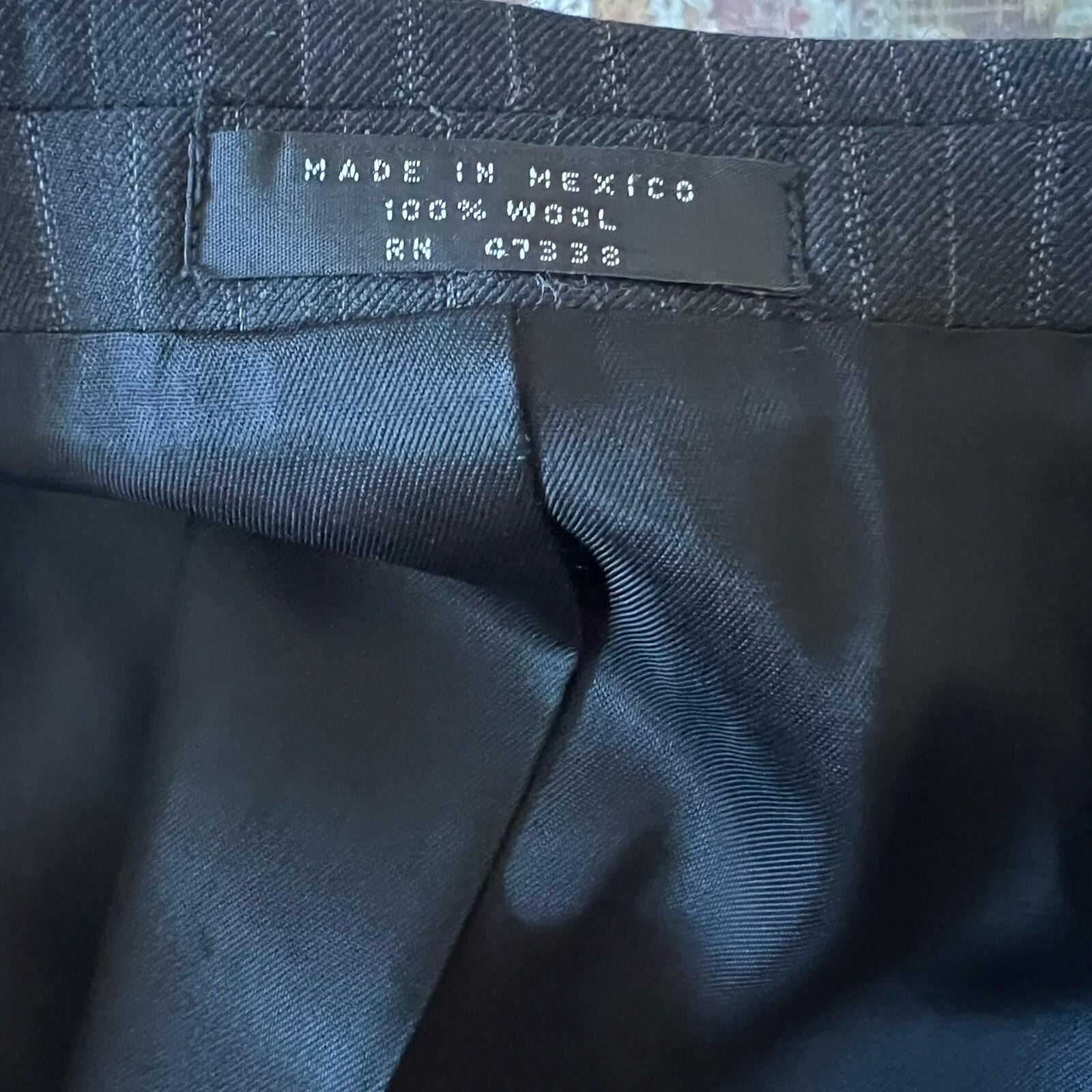 Jones New York Men Wool Suit 46L Pants 36x30.5 Vest Gray Striped Flannel 3PC