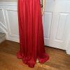 Vera Wang Polyester Formal Dress Size 20 Red One Shoulder Long Ball Belted Gown