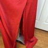 Vera Wang Polyester Formal Dress Size 20 Red One Shoulder Long Ball Belted Gown