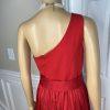 Vera Wang Polyester Formal Dress Size 20 Red One Shoulder Long Ball Belted Gown