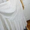 L Space Santorini Cotton Dress Size L White Striped Self Tie Back Frill Crinkle