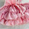 Vintage Pazazz Circle Pageant Dress Size 4T Pink Lace Belt Bow Twirl Ring Nylon