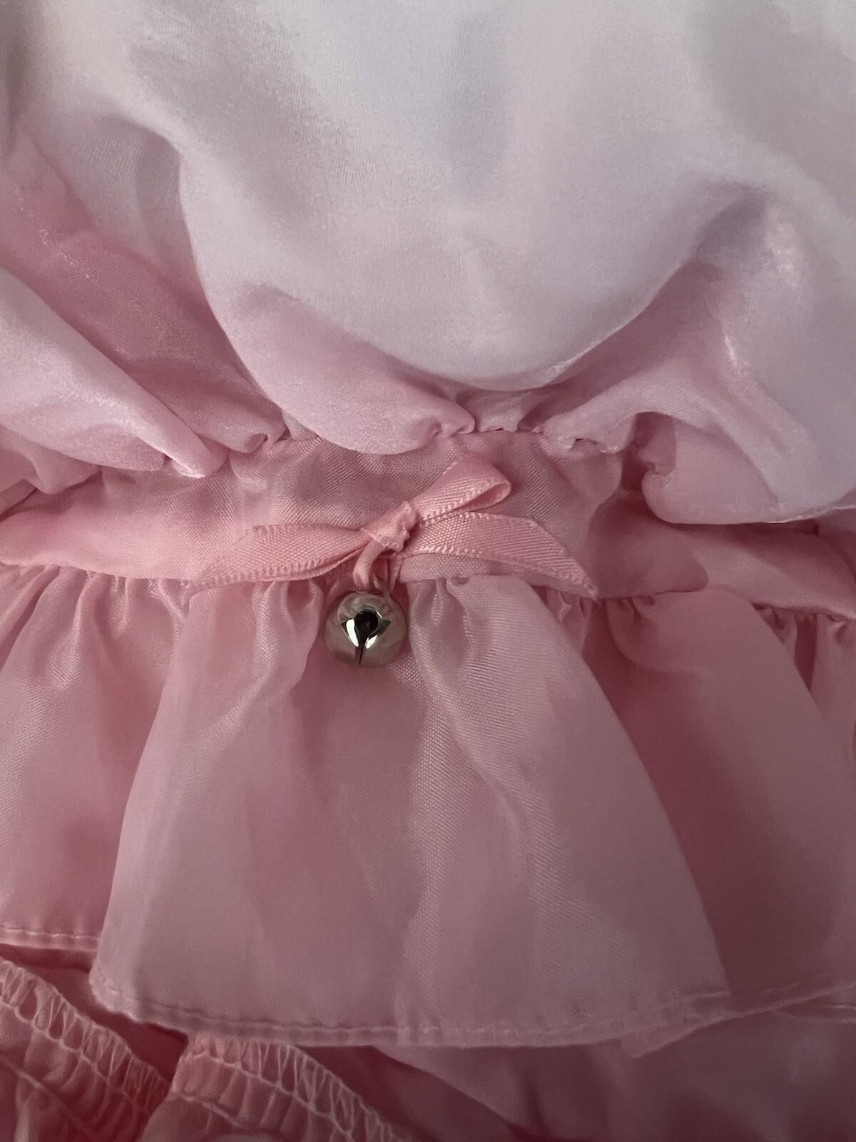 Vintage Pazazz Circle Pageant Dress Size 4T Pink Lace Belt Bow Twirl Ring Nylon