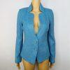 0 St John Santana Knit Metallic Blazer Size 4 Turquoise Shimmer Quiet Luxury