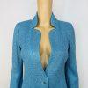 0 St John Santana Knit Metallic Blazer Size 4 Turquoise Shimmer Quiet Luxury