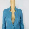 0 St John Santana Knit Metallic Blazer Size 4 Turquoise Shimmer Quiet Luxury