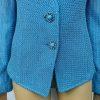 0 St John Santana Knit Metallic Blazer Size 4 Turquoise Shimmer Quiet Luxury