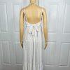 L Space Santorini Cotton Dress Size L White Striped Self Tie Back Frill Crinkle