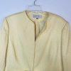 Tahari ASL Polyester Rayon Stretch Skirt Suit 14 Yellow Twill V Neck Cocktail