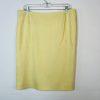 Tahari ASL Polyester Rayon Stretch Skirt Suit 14 Yellow Twill V Neck Cocktail