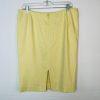 Tahari ASL Polyester Rayon Stretch Skirt Suit 14 Yellow Twill V Neck Cocktail
