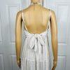 L Space Santorini Cotton Dress Size L White Striped Self Tie Back Frill Crinkle