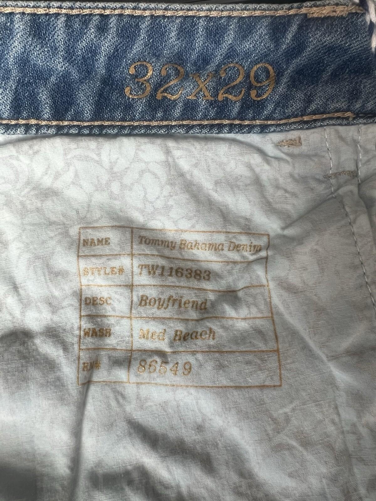 Tommy Bahama Jeans 32x29 Devin Indigo Shadow Boyfriend Relaxed Silhouette Denim