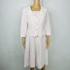 10-4418.jpg Talbots Dress Suit Size 8 White Rose Seersucker Lined Pleated Flare Cocktail
