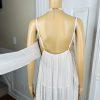 L Space Santorini Cotton Dress Size L White Striped Self Tie Back Frill Crinkle