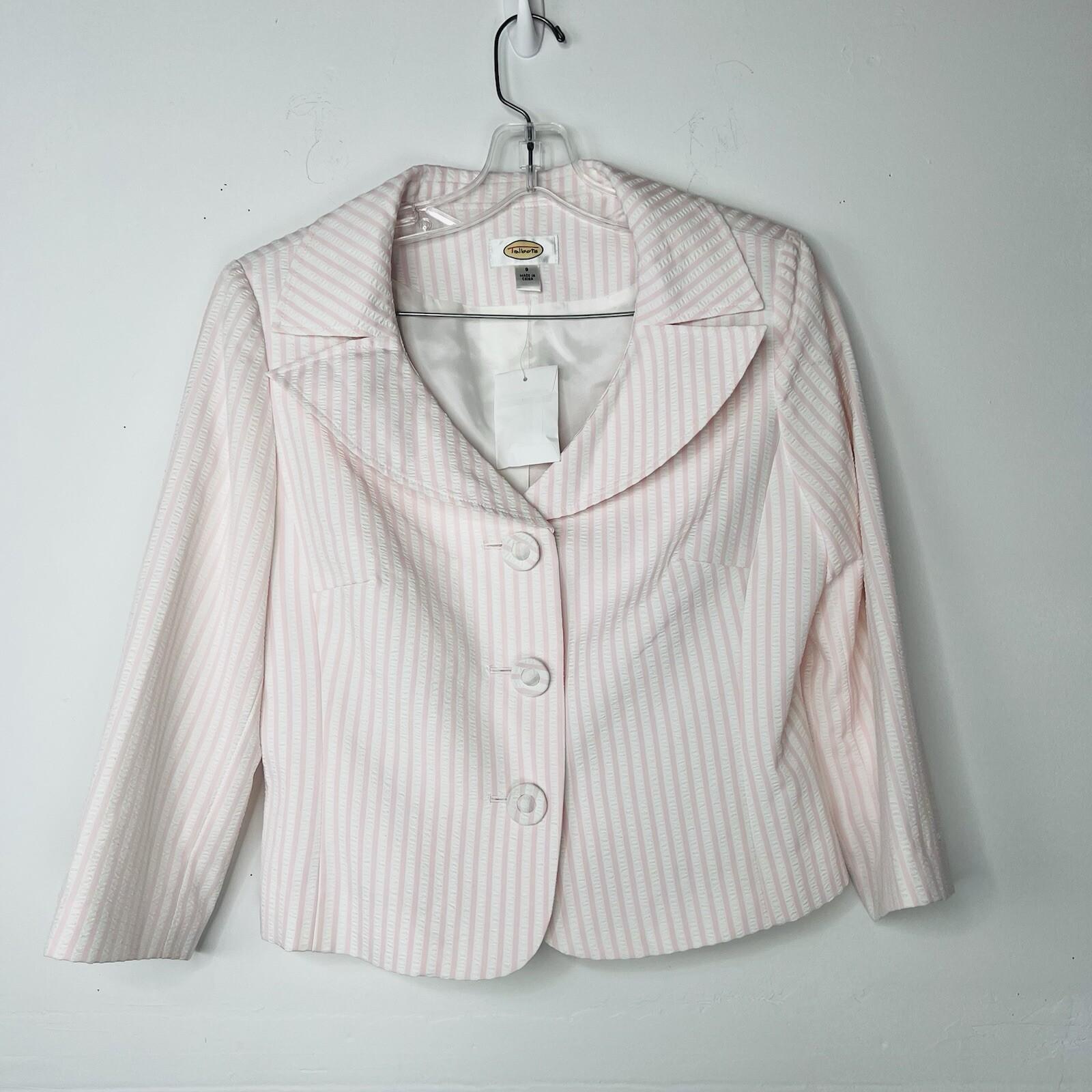 10-4427.jpg Talbots Dress Suit Size 8 White Rose Seersucker Lined Pleated Flare Cocktail