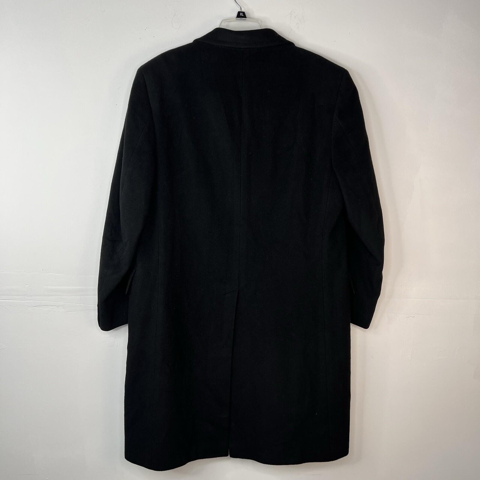 10-4433.jpg The Halle Bro Co Vintage 100% Mongolian Cashmere Coat 48 Black One Vent Lined
