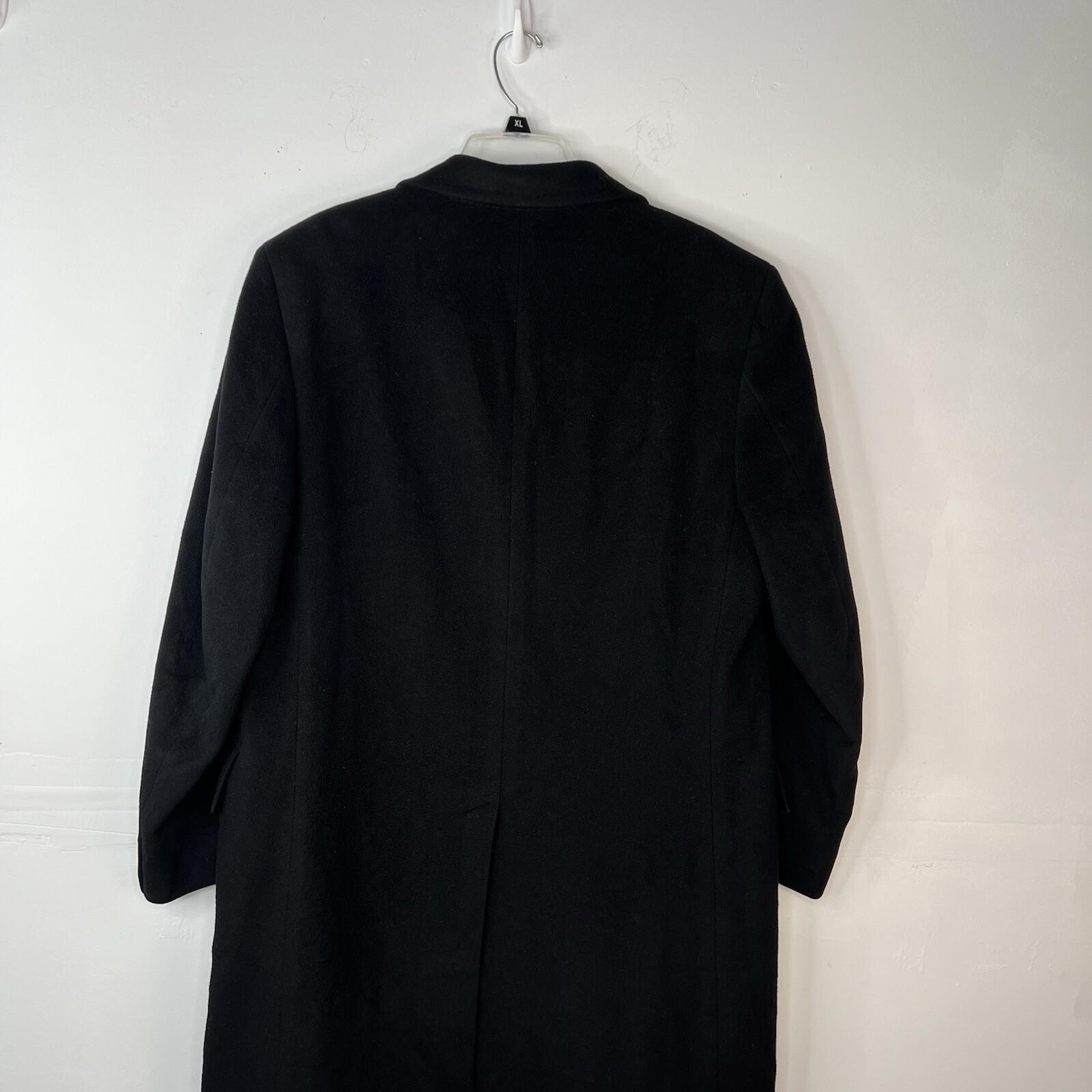 10-4434.jpg The Halle Bro Co Vintage 100% Mongolian Cashmere Coat 48 Black One Vent Lined