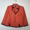 Le Suit Polyester Skirt Suit Size 8P Orange Brown Lined Business 3/4 Sleeve 2PC