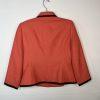 Le Suit Polyester Skirt Suit Size 8P Orange Brown Lined Business 3/4 Sleeve 2PC