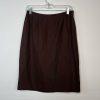 Le Suit Polyester Skirt Suit Size 8P Orange Brown Lined Business 3/4 Sleeve 2PC