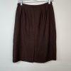 Le Suit Polyester Skirt Suit Size 8P Orange Brown Lined Business 3/4 Sleeve 2PC