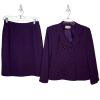 Kasper Women Polyester Skirt Suit Size 12P Purple Double Breasted Lined Cocktail