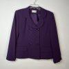 Kasper Women Polyester Skirt Suit Size 12P Purple Double Breasted Lined Cocktail